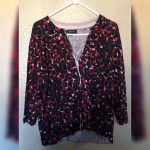 Josephine silk blend red leopard print cardigan XL